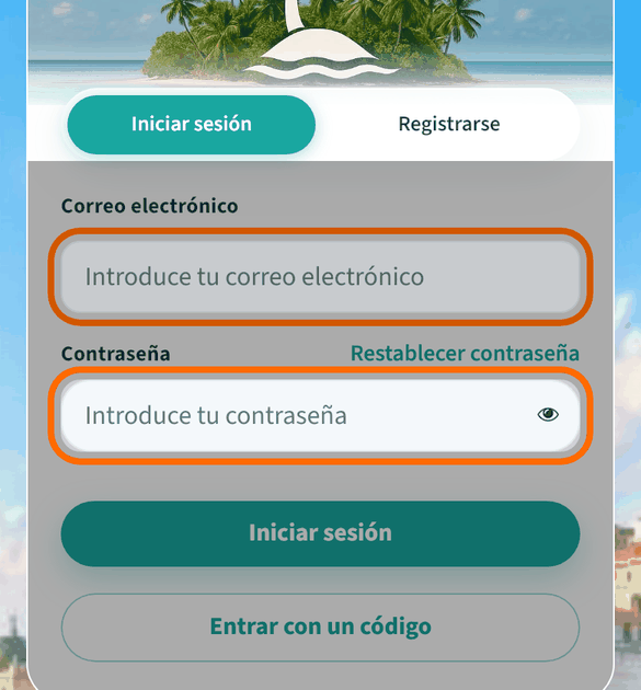 Escribe tu correo y tu contraseña