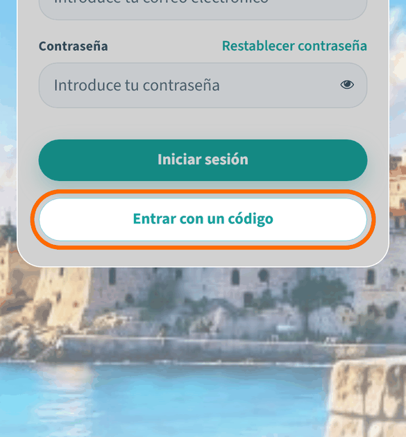 ¿No recuerdas la contraseña? Pulsa «Entrar con un código»