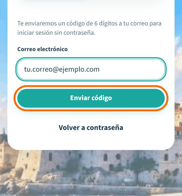 Escribe tu correo y pulsa «Enviar código»