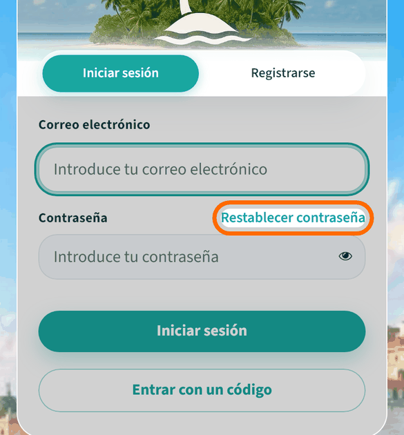 O pide un enlace para poner otra contraseña