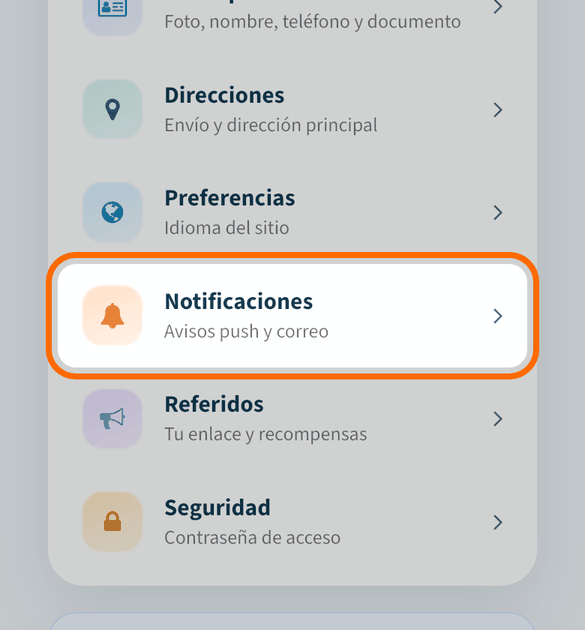 Abre «Notificaciones»