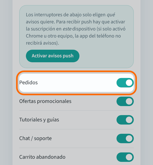 Elige qué quieres recibir