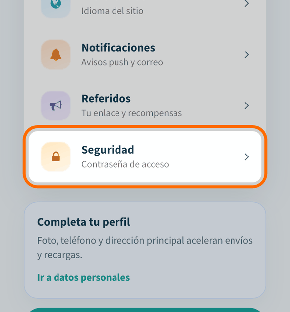 Abre «Seguridad»