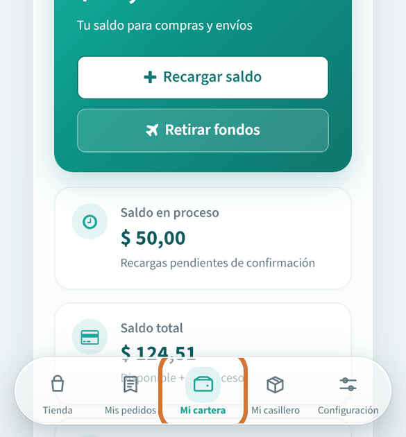 Abre «Mi cartera»