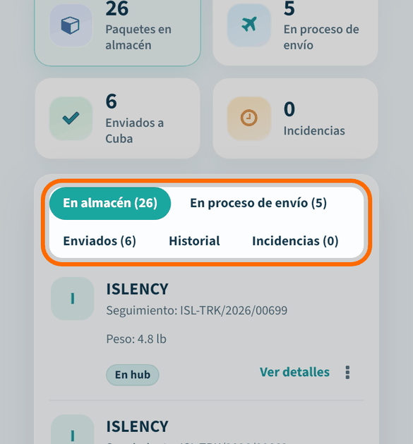 Elige una pestaña