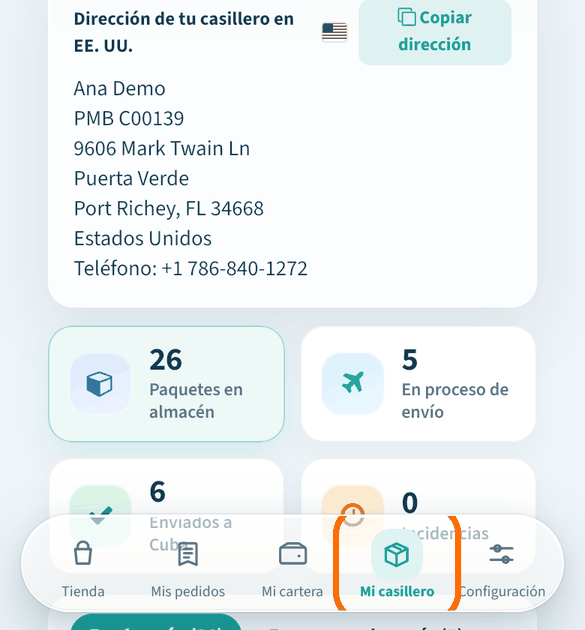 Abre «Mi casillero»