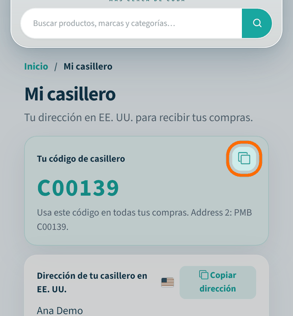 Copia tu código
