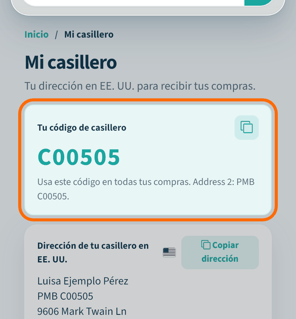 Ya tienes tu cuenta y tu código de casillero