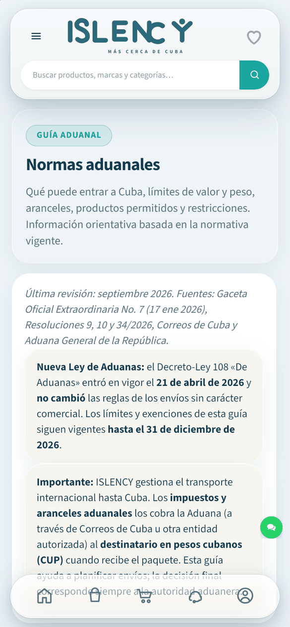 Abre «Normas aduanales»