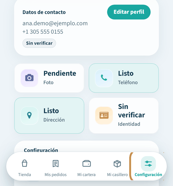 Abre «Configuración»