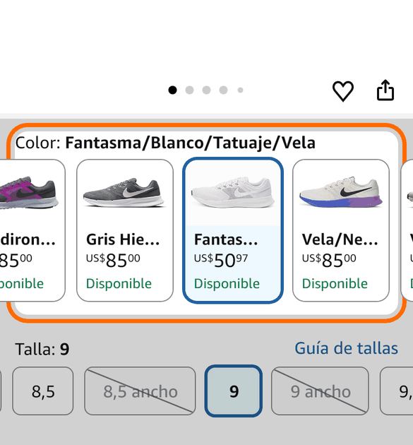 Elige el color y la talla