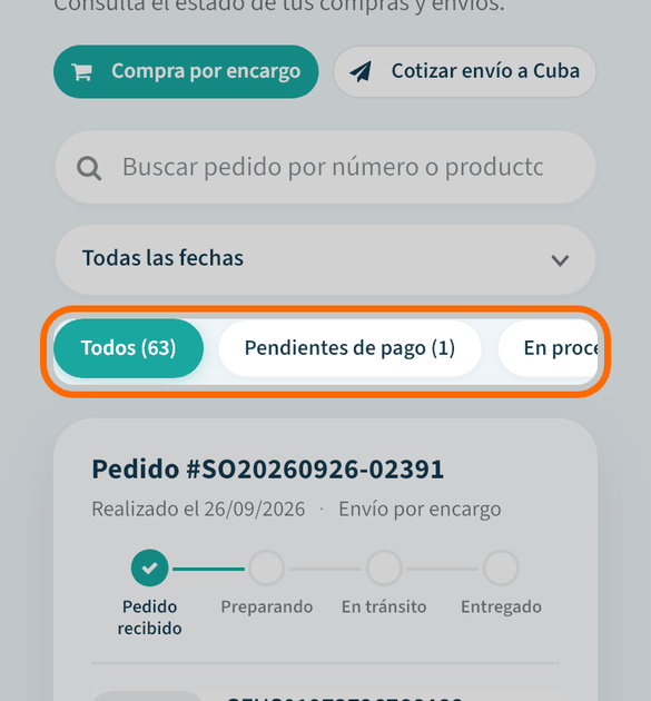 Filtra por estado
