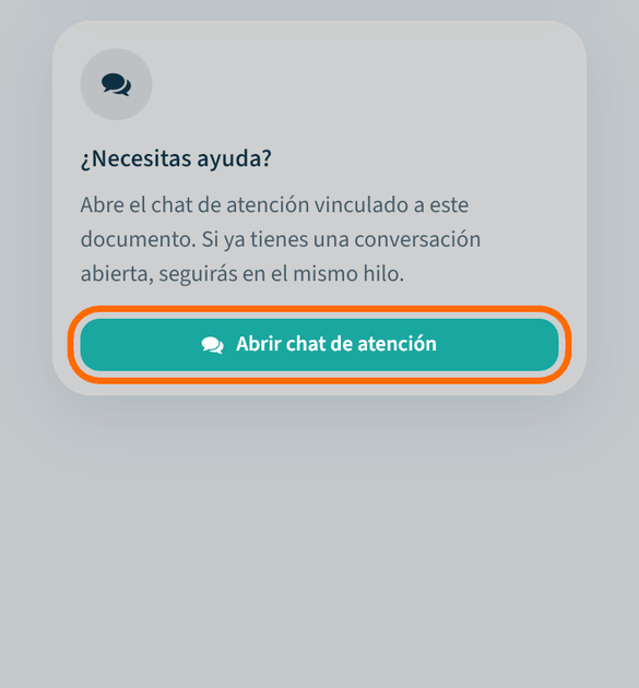 ¿Dudas? Pulsa «Abrir chat de atención»
