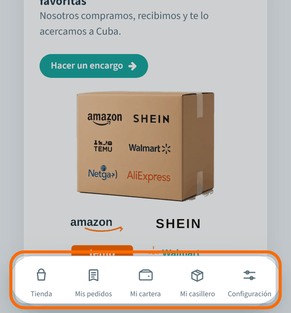 La barra sigue abajo en todas las pantallas de tu cuenta.