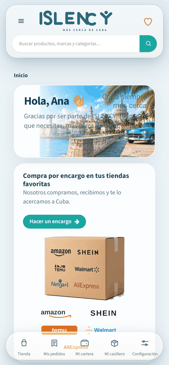 Casillero, cartera y ayuda