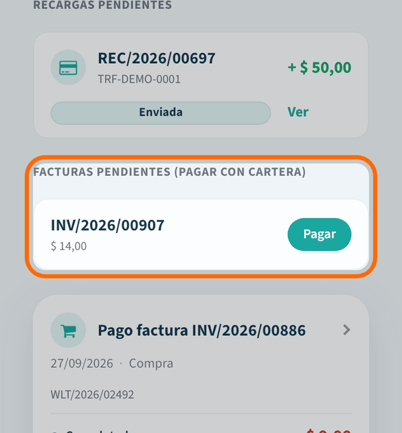 Busca «Facturas pendientes»