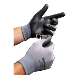 30 Pares Talla M de Guantes de Seguridad de Trabajo Nylon con Recubrimiento de Espuma de Nitrilo HITGRIP 300 – Antideslizantes, Transpirables, Compatibles con Pantalla Táctil, para Jardinería, Mecánica y Construcción