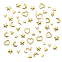 1 caja de 12 rejillas de tachuelas metálicas doradas con forma de estrella, luna, corazón y triángulo, para decoración de uñas 3D — foto 3