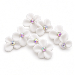 6 Piezas 3D de flores acrílicas para uñas.