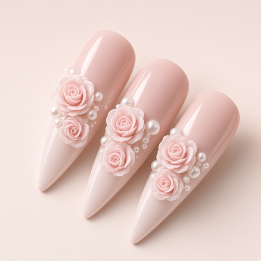 30 piezas de rosas talladas y perlas para decoración de uñas — foto 2