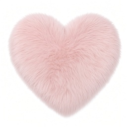 Alfombra esponjosa en forma de corazón rosa para fotografía de uñas.
