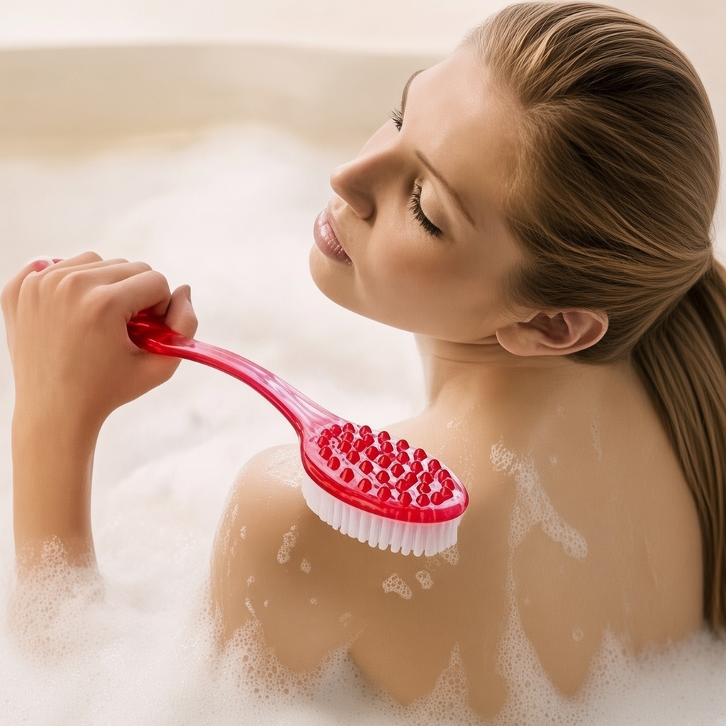 Cepillo exfoliante de ducha de mango extra largo, adecuado para el cepillado de la espalda — foto 2