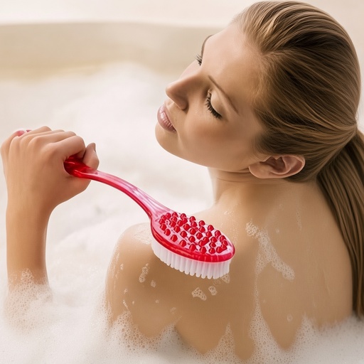 Cepillo exfoliante de ducha de mango extra largo, adecuado para el cepillado de la espalda — foto 2