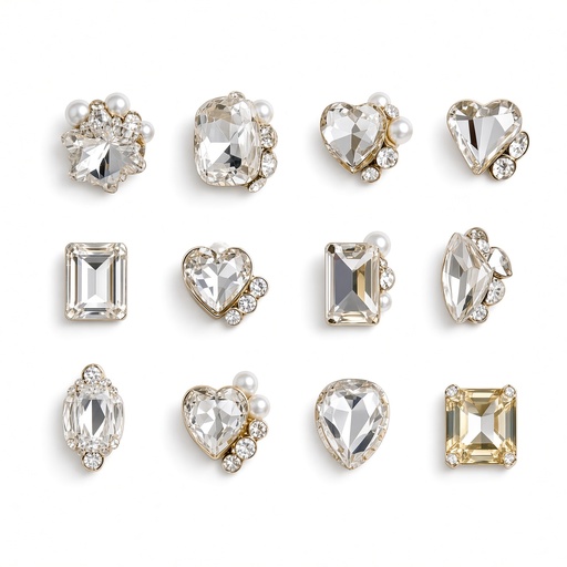 10 piezas de cristal blanco con diferentes formas, para decoración de uñas — foto 3