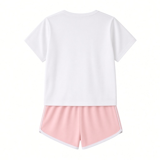 Conjunto casual de 2 piezas :camiseta de manga corta con estampado de lazo + pantalones cortos — foto 4