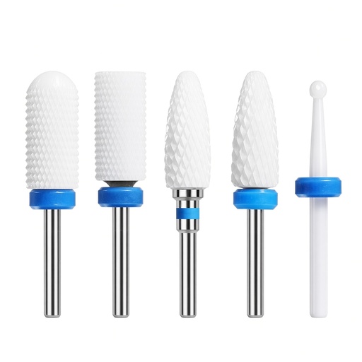 Set de 5 brocas de cerámica para taladro de uñas, con base — foto 3