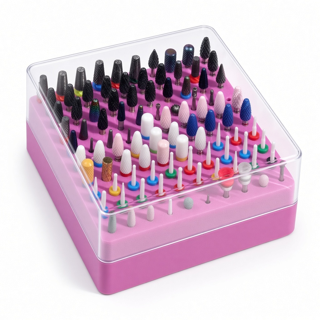 Caja de almacenamiento para brocas de taladro de uñas de 7 agujeros — foto 3