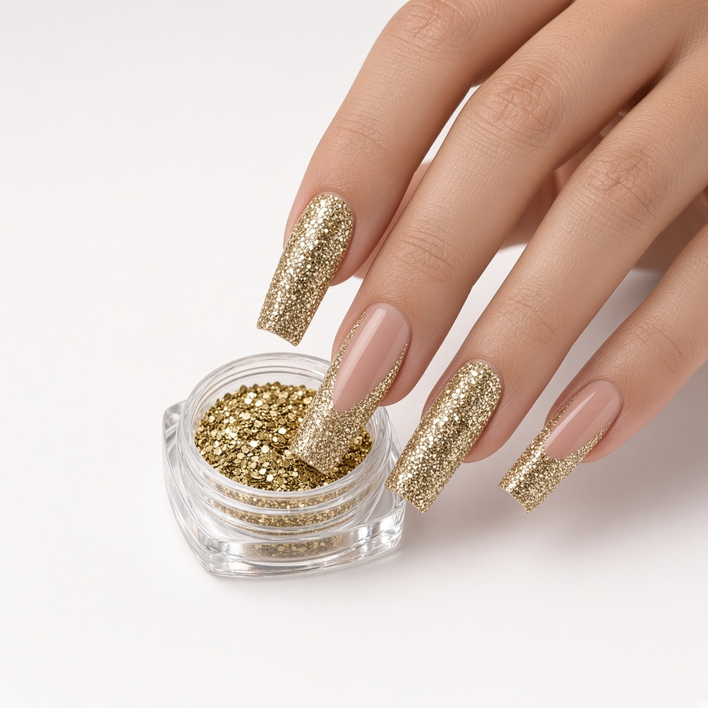 Set de 6 piezas de lentejuelas de uñas hexagonales — foto 6
