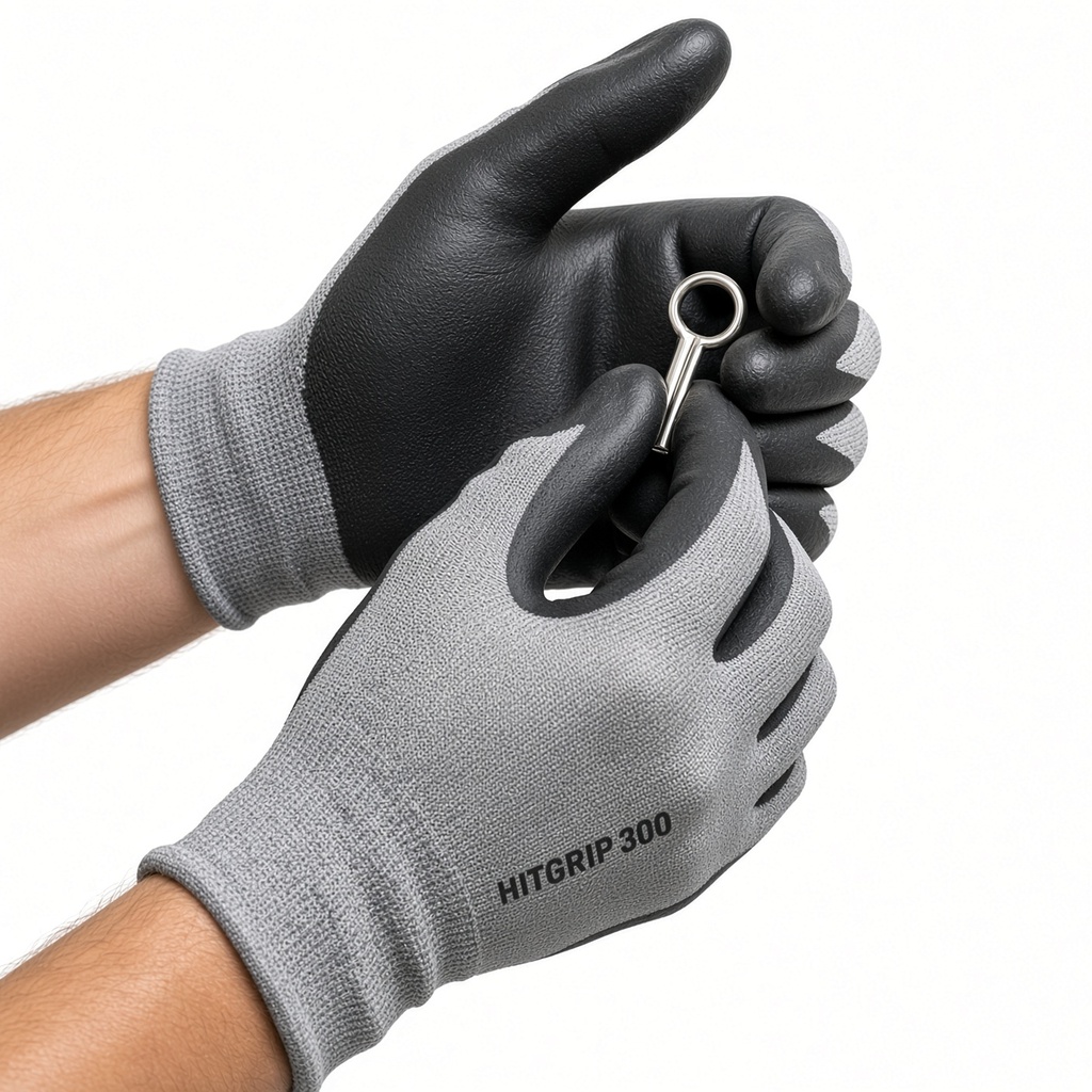 30 Pares Talla M de Guantes de Seguridad de Trabajo Nylon con Recubrimiento de Espuma de Nitrilo HITGRIP 300 – Antideslizantes, Transpirables, Compatibles con Pantalla Táctil, para Jardinería, Mecánica y Construcción — foto 3