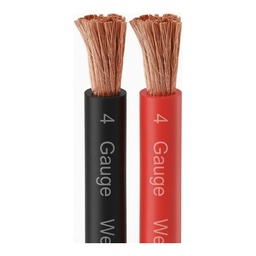 Cable de Soldadura / Batería 4 AWG 15FT Rojo + Negro – Cobre Puro de Alta Trenza para Inversores, Solar y Autos