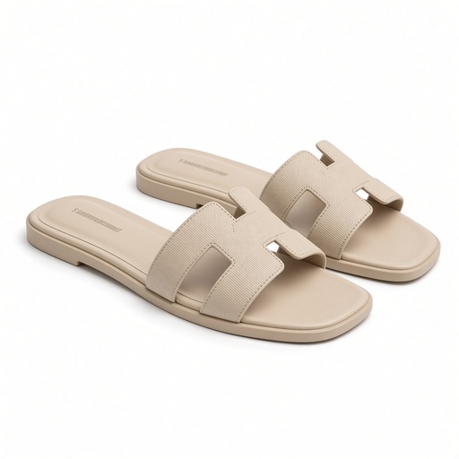 Sandalias planas de cuero genuino de unicolor para mujer — foto 6