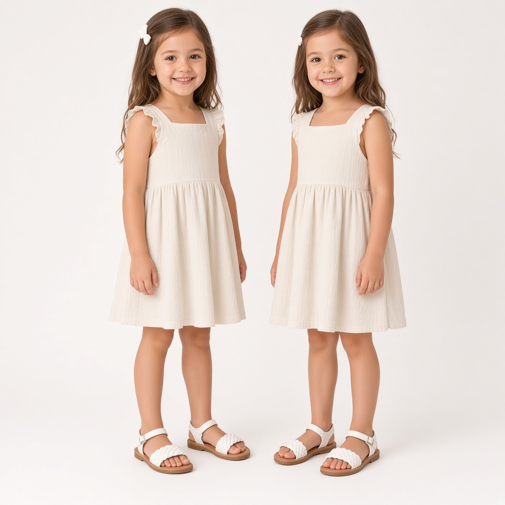 Sandalias blancas para niñas con correa ajustable de en el tobillo — foto 2