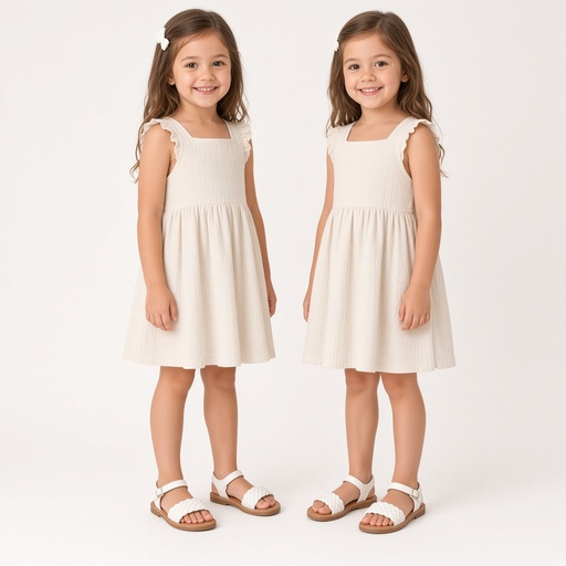 Sandalias blancas para niñas con correa ajustable de en el tobillo — foto 2