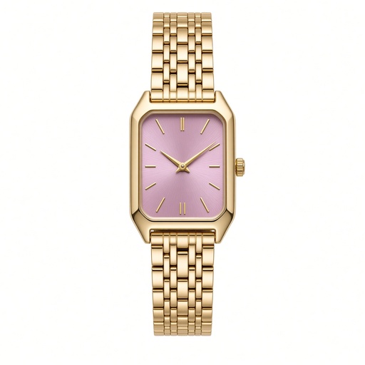Reloj de pulsera de cuarzo para mujer con esfera de números romanos cuadrados y correa de acero — foto 4