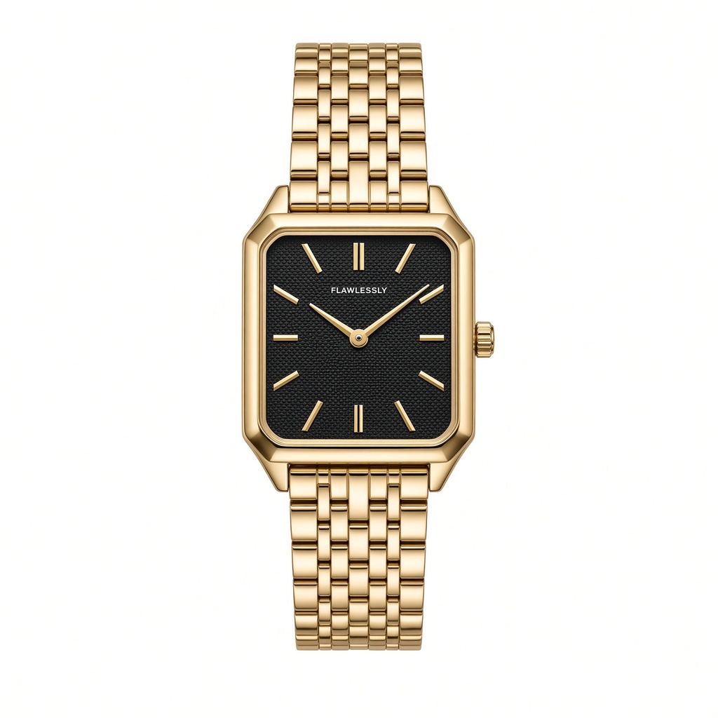 Reloj de pulsera de cuarzo para mujer con esfera de números romanos cuadrados y correa de acero — foto 8