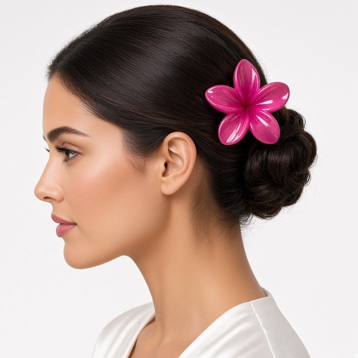 Pellizcos para el cabello con flor de hibisco rosa elegante de 8.2cm/3.23in, de verano, playa, vacaciones & uso diario — foto 5