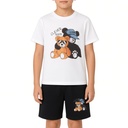 Conjunto Infantil Camiseta Osos Clever Short Negro Uso Diario Niño — foto 2