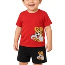 Conjunto Infantil Camiseta Tigre Roja Short Negro Uso Diario Niño — foto 2