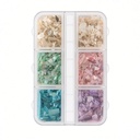 Kit Conchas Nácar 6 Colores Flakes Nail Art Decoración Uñas — foto 2