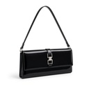 Bolso Clutch Negro Charol con Hebilla y Asa para Fiesta — foto 2