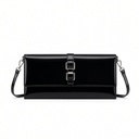 Bolso Clutch Negro Charol con Hebilla y Asa para Fiesta — foto 3