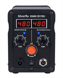 Estación de Soldadura Silverflo 8586D III PRO 2 en 1 Aire Caliente y Soldador Doble Display Digital SMD