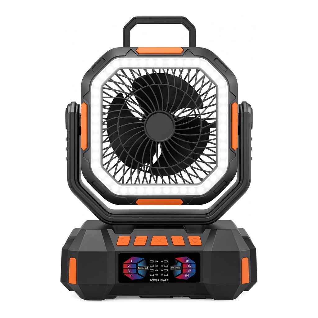 Ventilador Portátil Camping 40000mAh Recargable USB con Luz LED Temporizador para Exterior y Hogar — foto 2