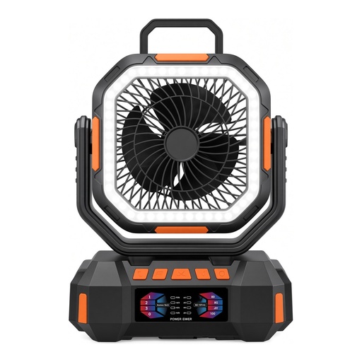 Ventilador Portátil Camping 40000mAh Recargable USB con Luz LED Temporizador para Exterior y Hogar — foto 2