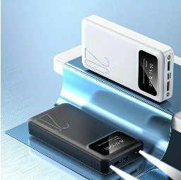 Batería externa portátil de alta capacidad. Cargador USB portátil con dispositivos Android/iPhone (2 salidas USB, Tipo-C, Micro), batería de polímero de litio con LED y pantalla digital, segura y estable