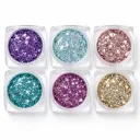Set de 6 piezas de lentejuelas de uñas hexagonales.
